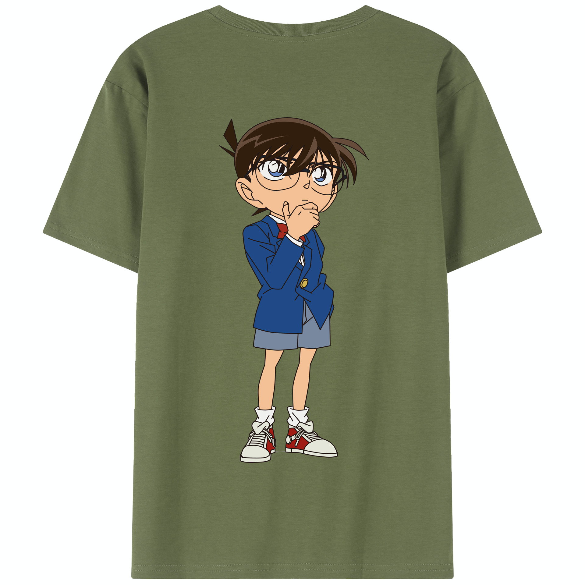 （画像用） 名探偵コナン 江戸川 コナン Detective Conan Conan Edogawa 綿100％半袖Tシャツ（背面プリント）